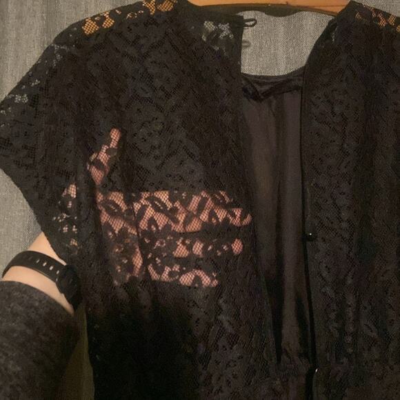 GUNNE SAX by JESSICA MCCLINTOCK Vintage Black Lace Dress Size Small - Picture 11 of 13